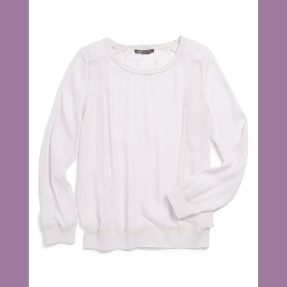 NWD Vince Sheer Panel Crewneck Top in Orchid (Big Girls) [SZ‎ LARGE ]